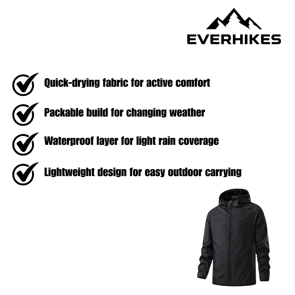 Waterproof Jacket, Lightweight Packable | Everhikes - Everhikes