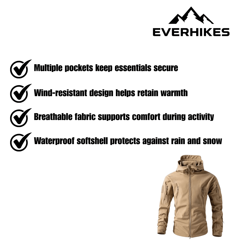 Waterproof Softshell Jacket Hooded Outdoor Shell | Everhikes - Everhikes