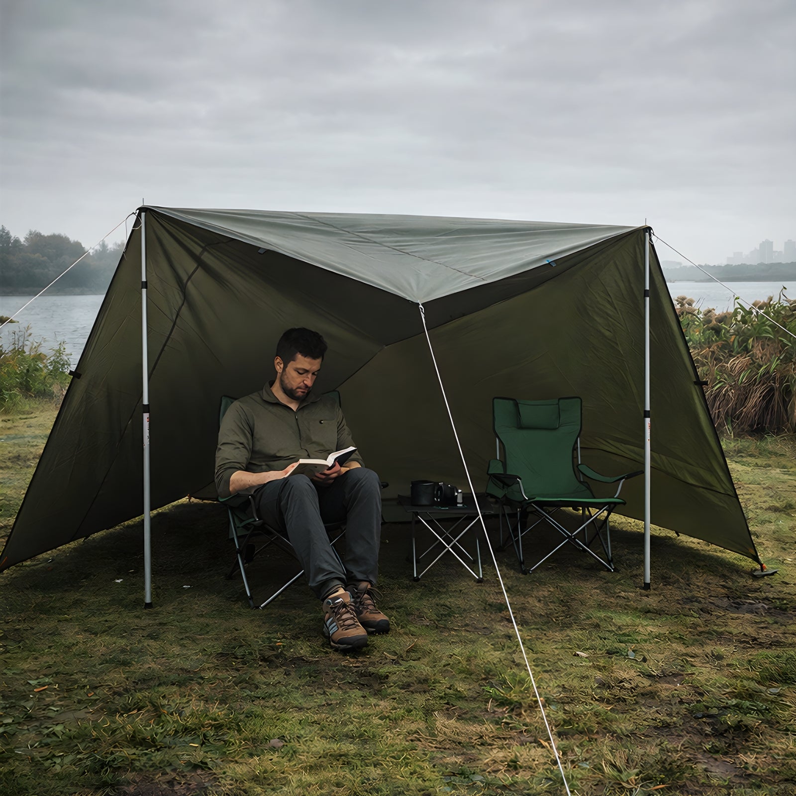 Camping Tarp Lightweight Waterproof Polyester Shelter
