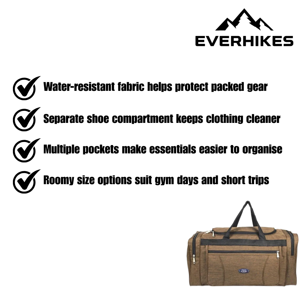 Travel Duffel Bag Durable Water-Resistant with Shoe Compartment