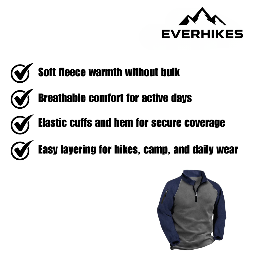 Fleece Pullover, Lightweight Breathable Outdoor Layer