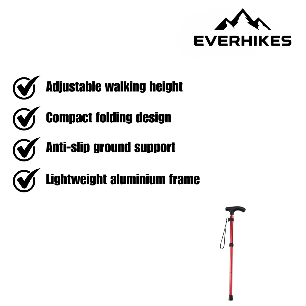 Walking Stick Lightweight Adjustable Folding Cane | Everhikes