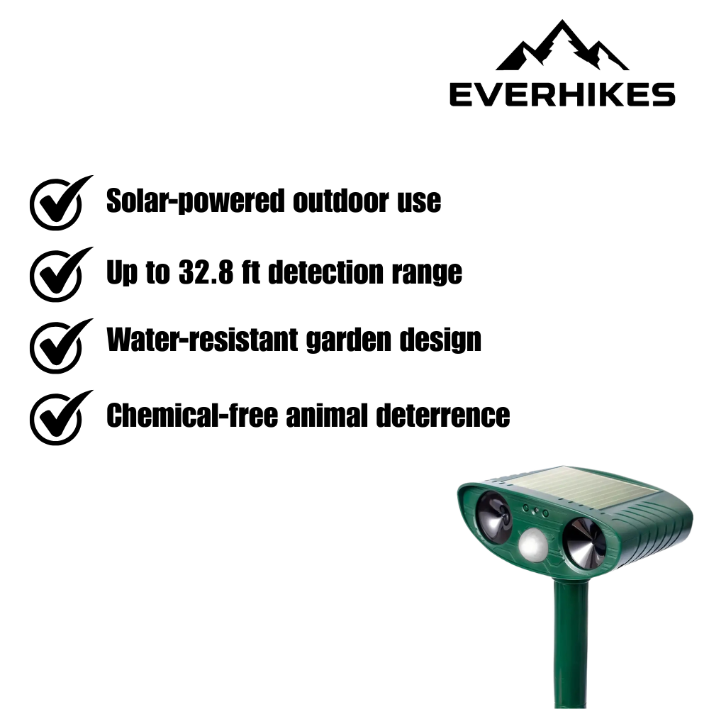 Ultrasonic Animal Repeller Solar-Powered Water-Resistant