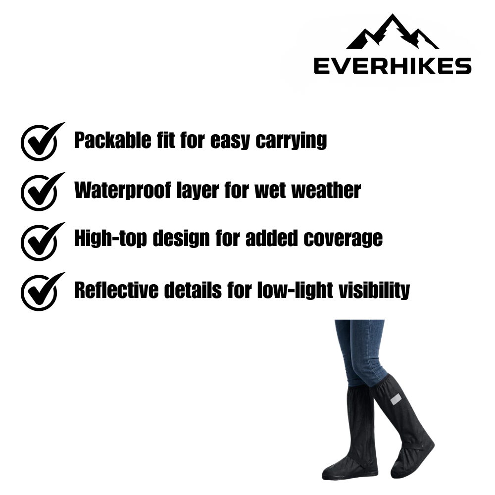 Shoe Covers, Waterproof Reflective High-Top Overshoes