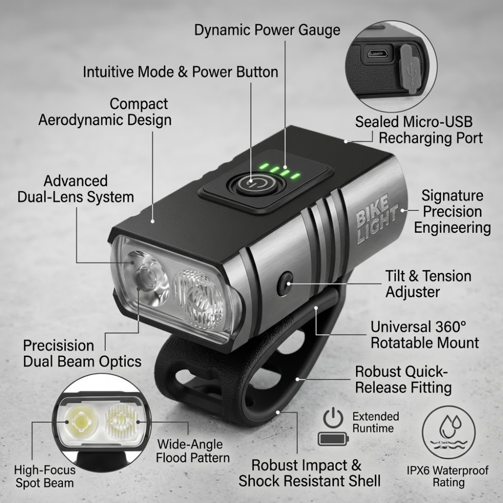 Bike Light Set Rechargeable LED with Front and Rear Lights
