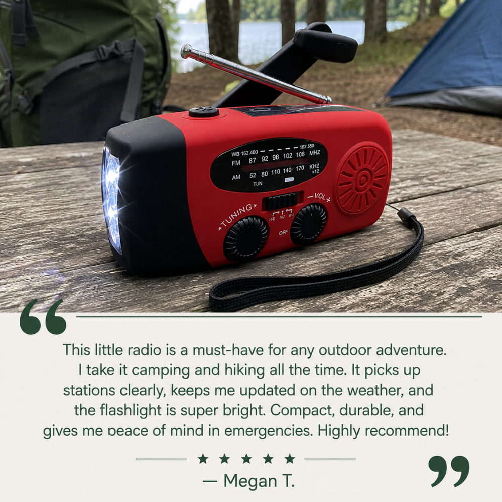 Emergency Radio, Compact Weather-Resistant Power Bank