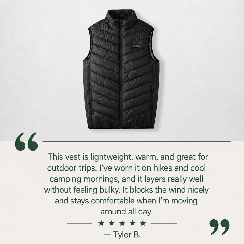 Heated Vest, Lightweight Water-Resistant Layer | Everhikes