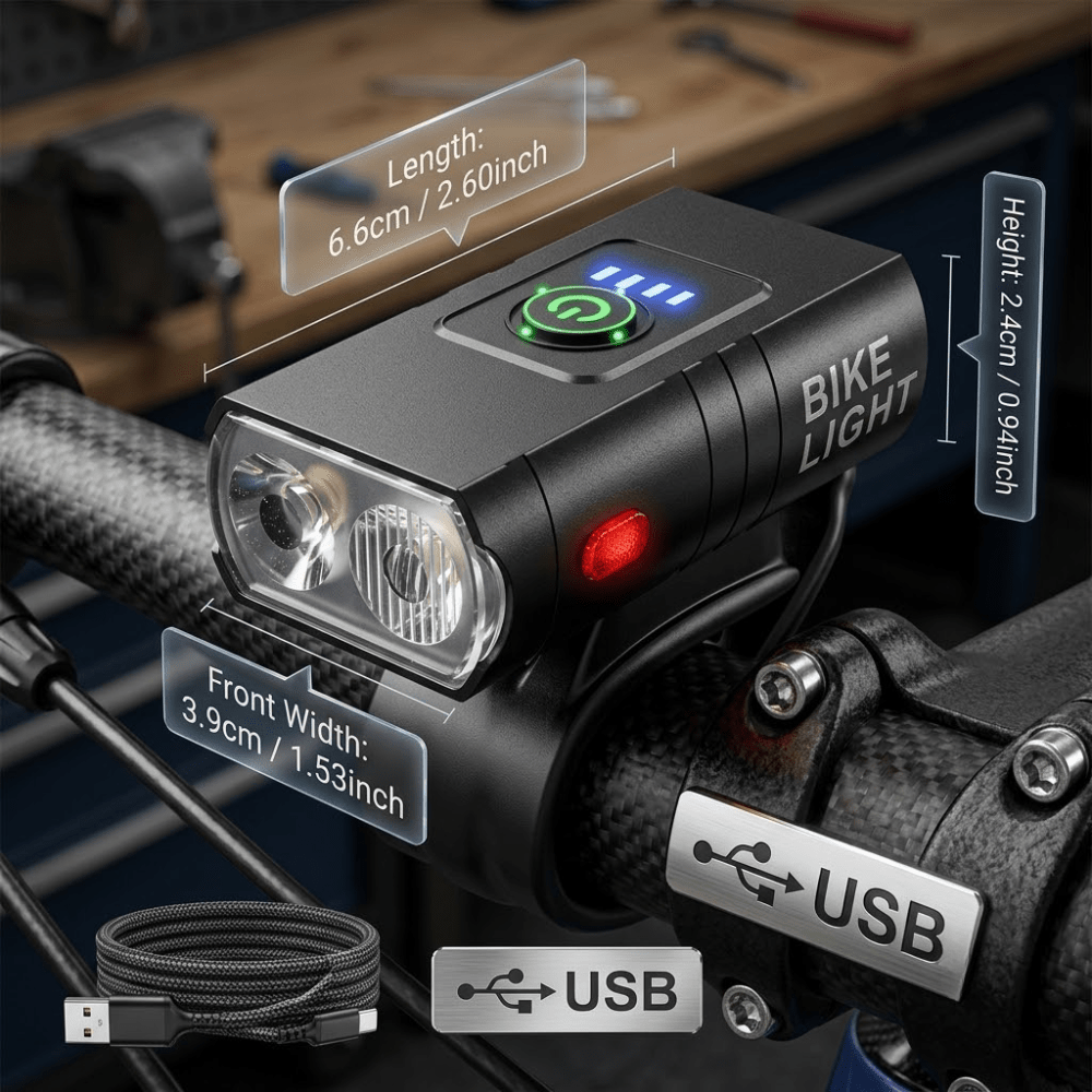Bike Light Set Rechargeable LED with Front and Rear Lights - Everhikes