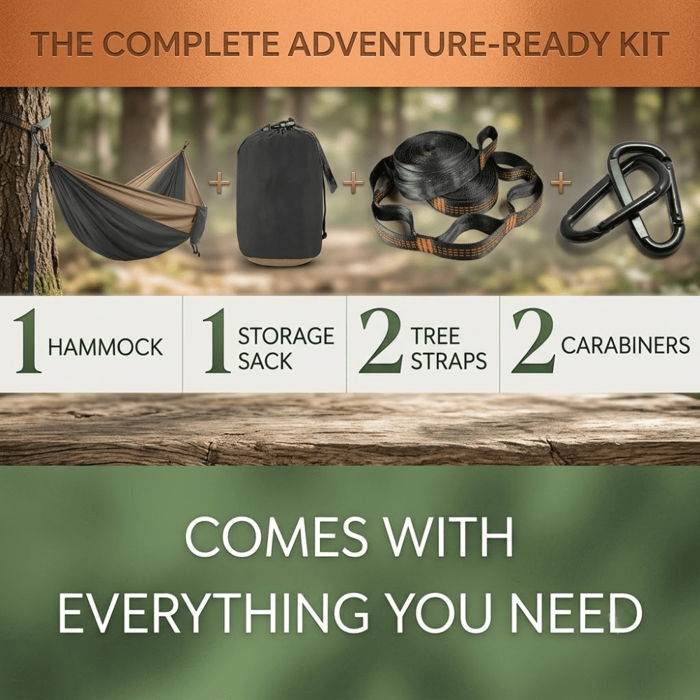 Camping Hammock Lightweight Double with Tree Straps - Everhikes