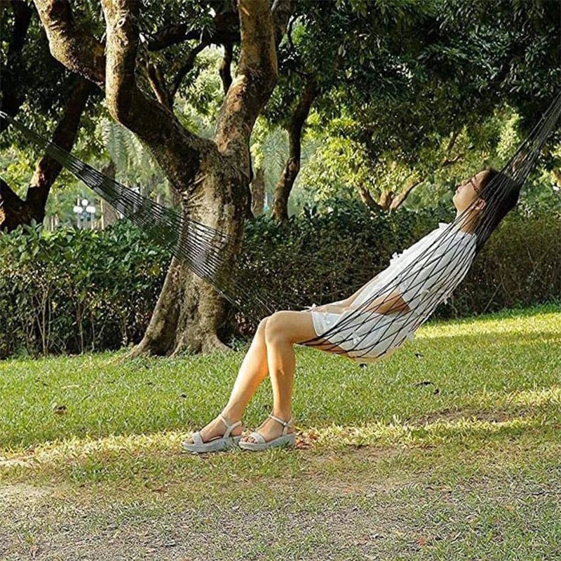 Camping Hammock – Lightweight Nylon Mesh with Hanging Ropes - Everhikes