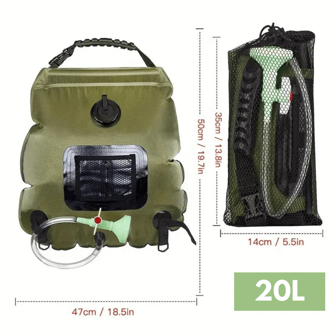 Camping Shower Bag Portable Solar-Heated 20L | Everhikes - Everhikes
