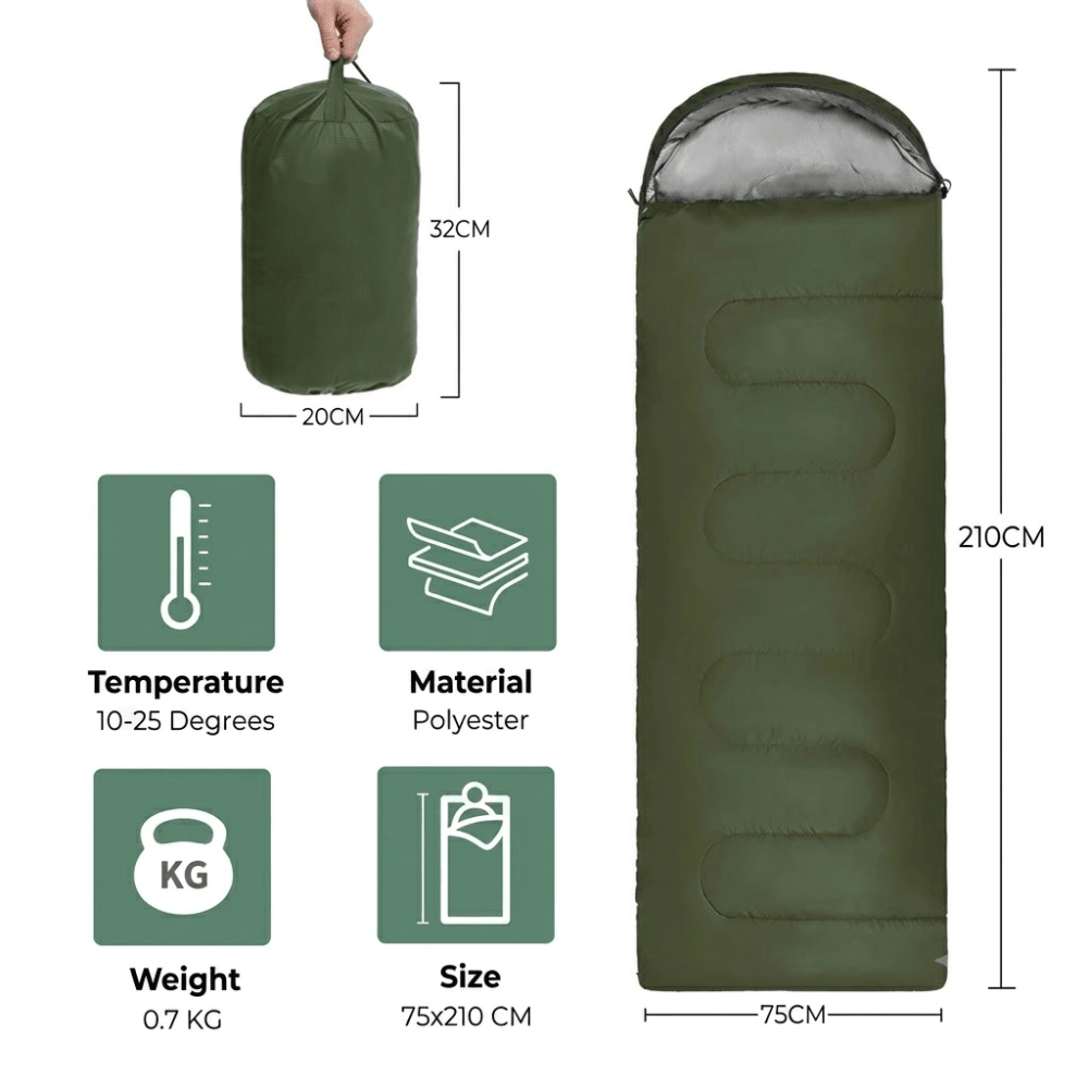 Camping Sleeping Bag Lightweight for Mild Weather - Everhikes