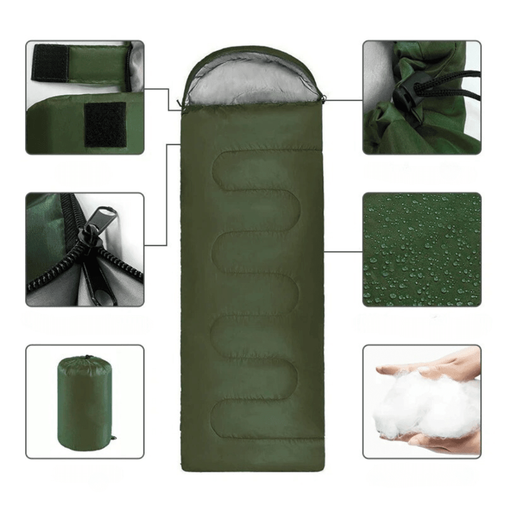 Camping Sleeping Bag, Lightweight - Summer Camping, Trekking & Travel - Everhikes