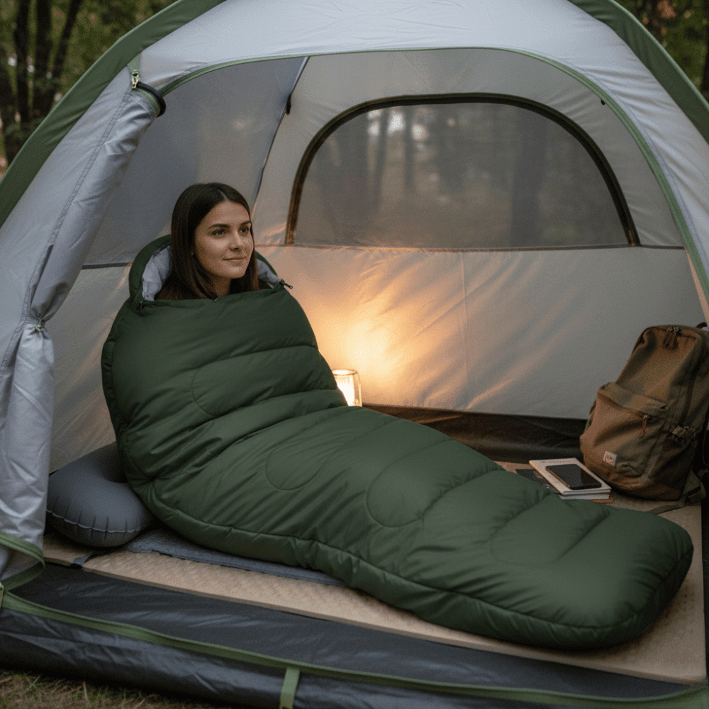 Camping Sleeping Bag, Lightweight - Summer Camping, Trekking & Travel - Everhikes