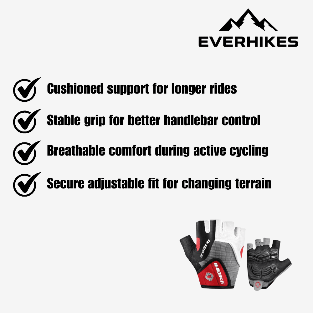 Cycling Gloves, Breathable Gel - Padded Riding Gloves | Everhikes - Everhikes