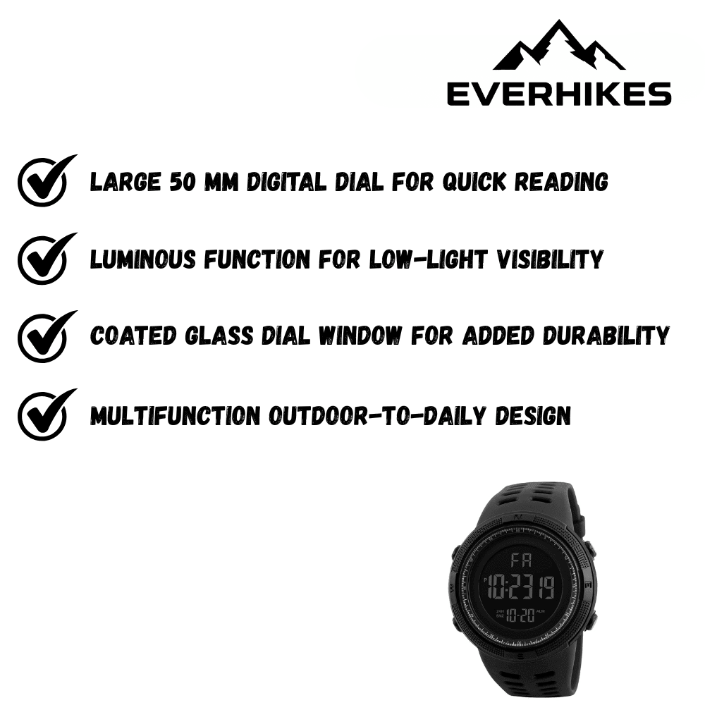 Digital Watch, Luminous Multifunction | Everhikes - Everhikes