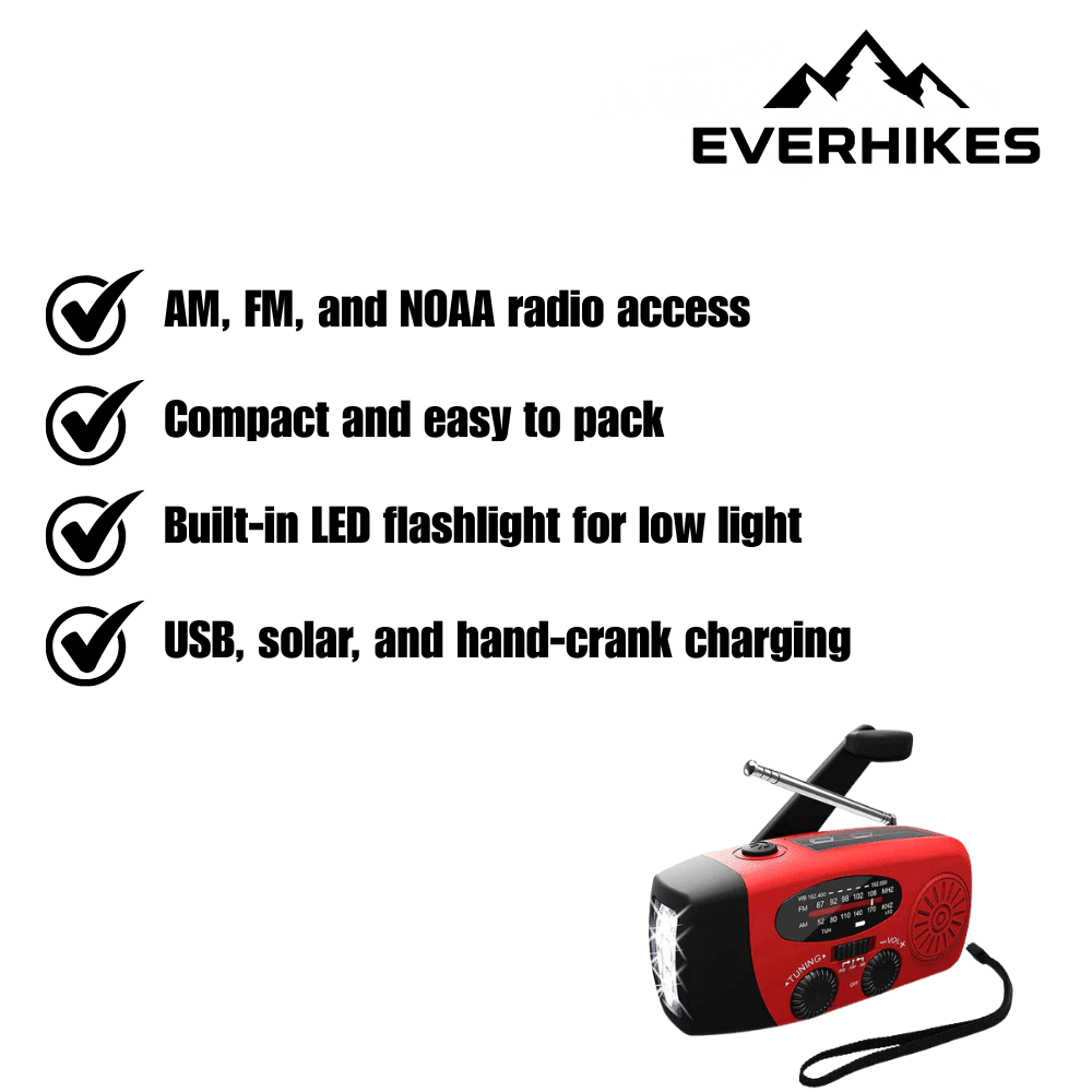 Emergency Radio, Compact Weather - Resistant Power Bank - Everhikes