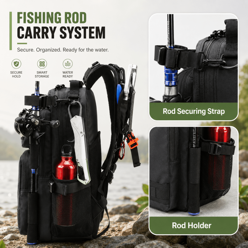 Fishing Backpack Water-Resistant with Rod Holders - Everhikes