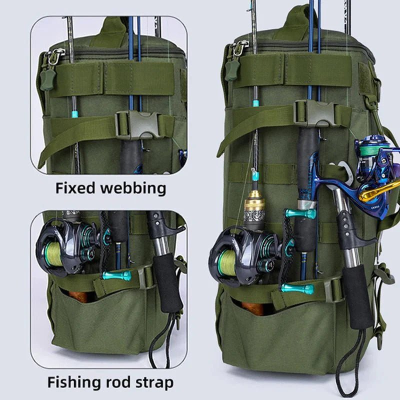 Fishing Backpack with Rod Holders, Durable Water - Resistant Pack - Everhikes