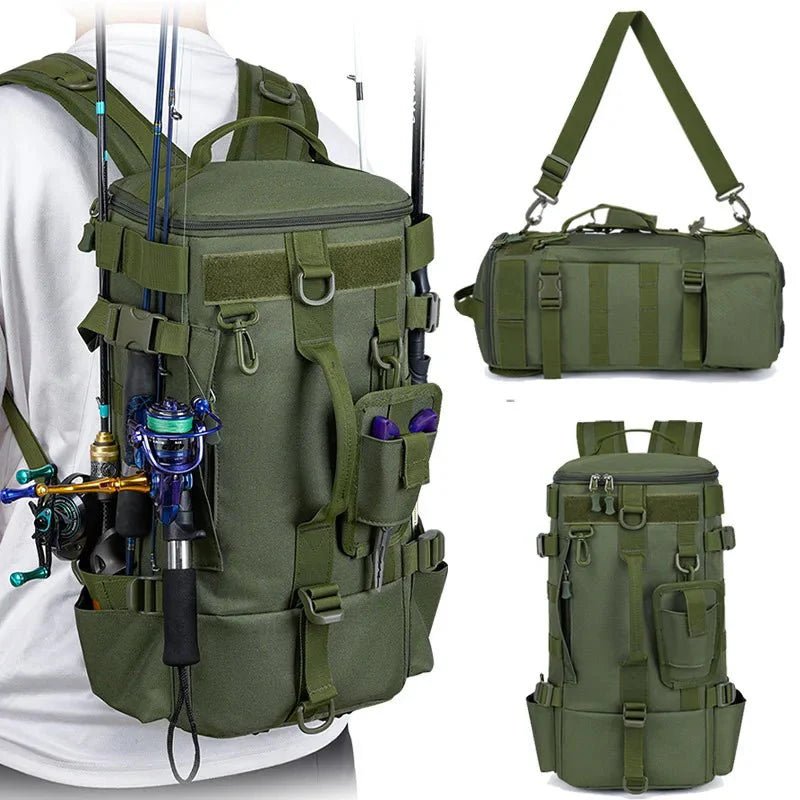 Fishing Backpack with Rod Holders, Durable Water - Resistant Pack - Everhikes