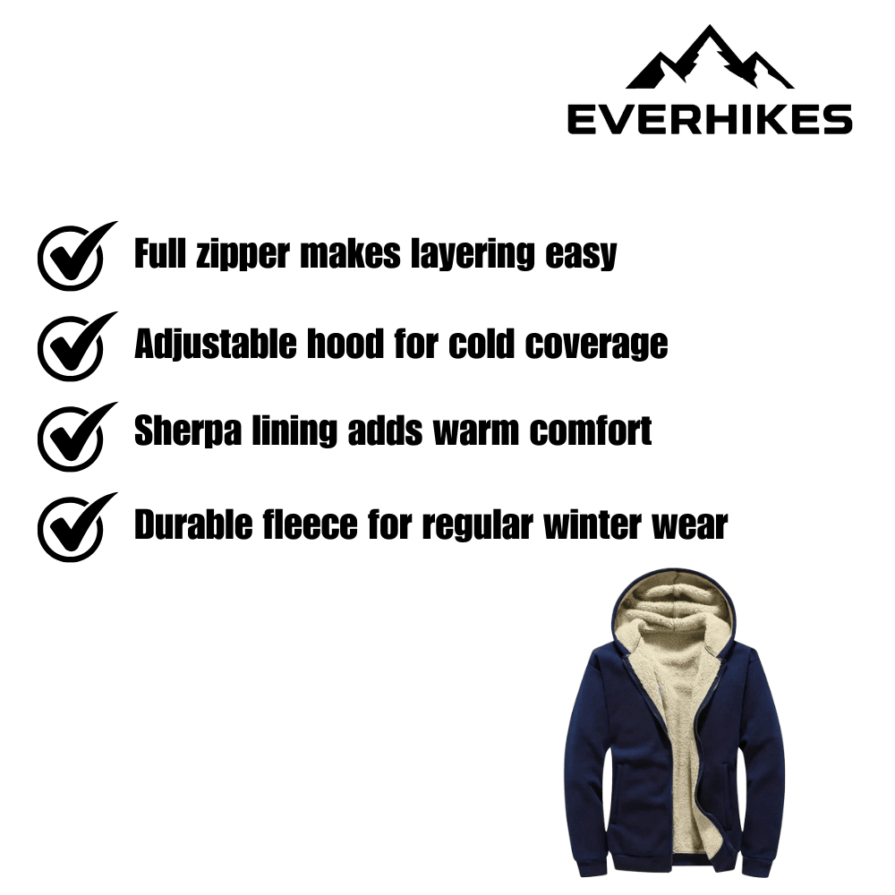 Fleece Hoodie – Sherpa - Lined Men’s Winter Layer | Everhikes - Everhikes