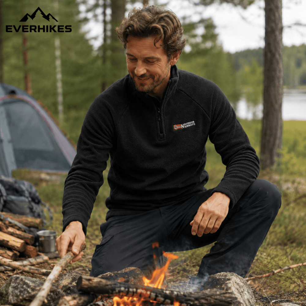 Fleece Jacket – Breathable Thermal Half - Zip Layer | Everhikes - Everhikes