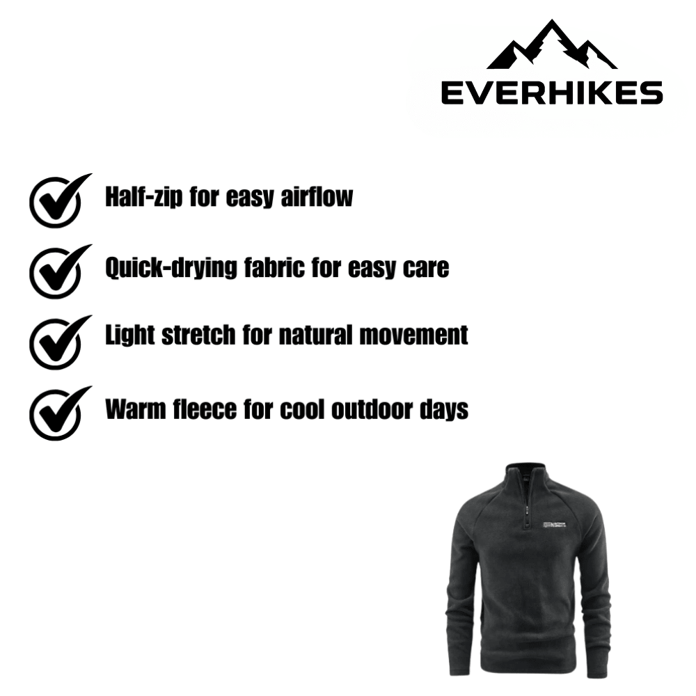 Fleece Jacket – Breathable Thermal Half - Zip Layer | Everhikes - Everhikes
