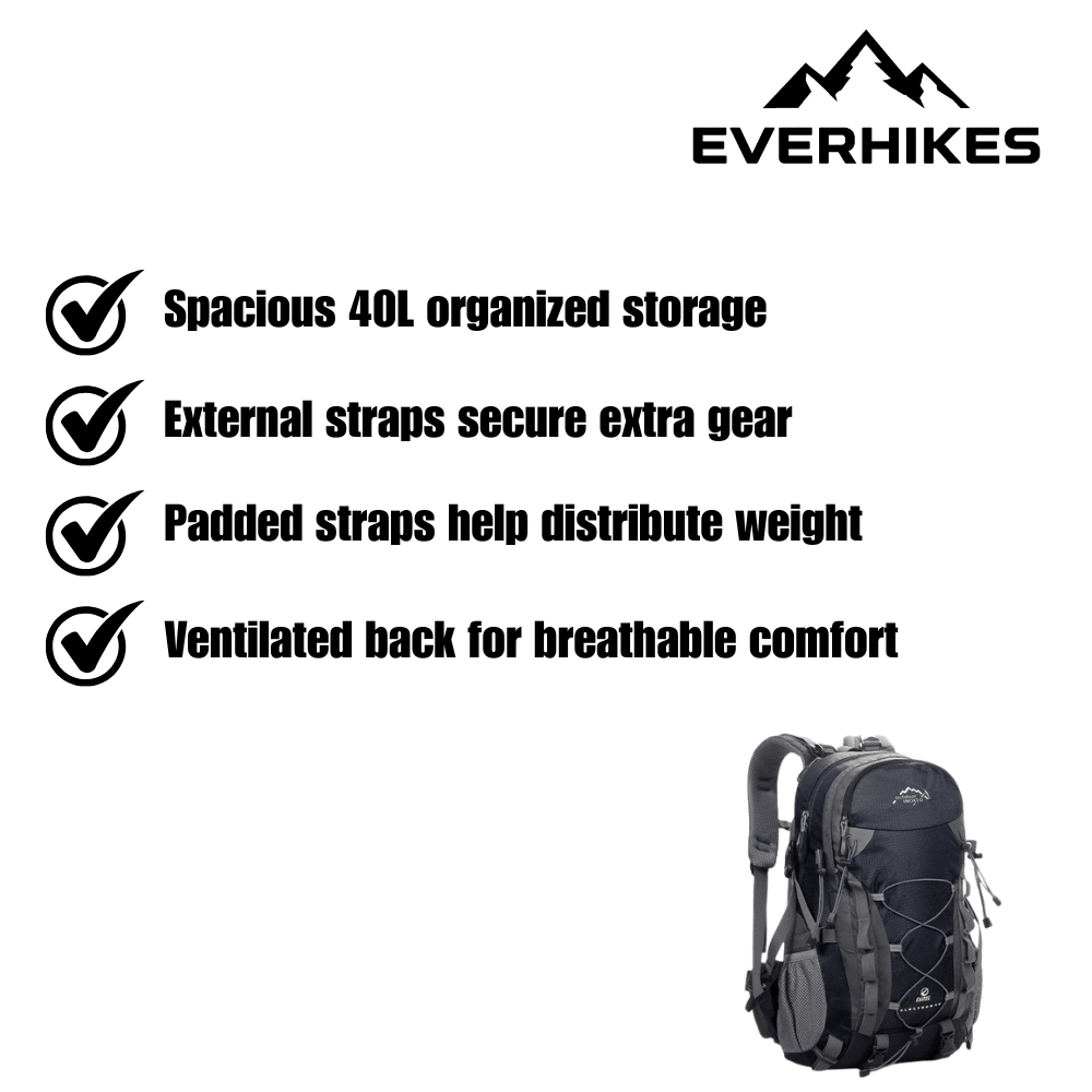 Hiking Backpack – 40L Ventilated Trekking Pack | Everhikes - Everhikes