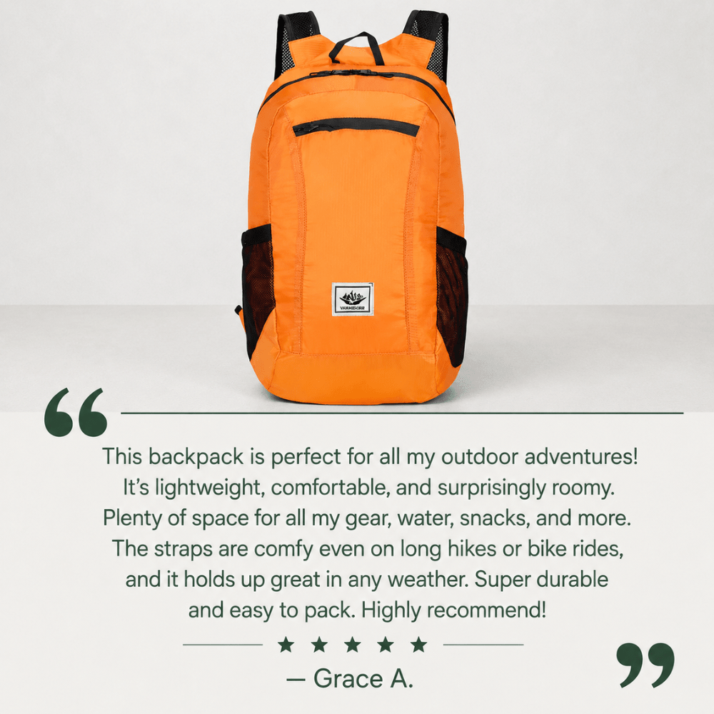 Hiking Backpack, Lightweight Water-Resistant Foldable - Everhikes