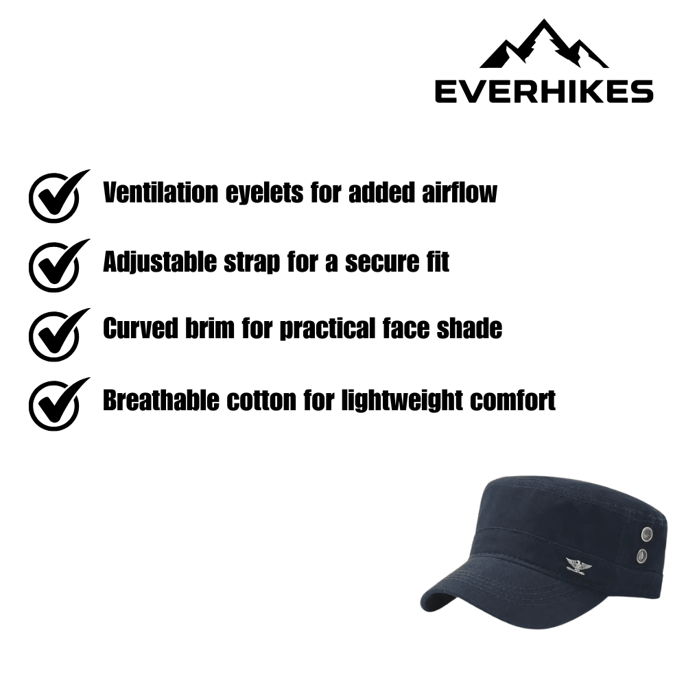 Hiking Cap, Breathable Cotton Curved-Brim Hat - Everhikes