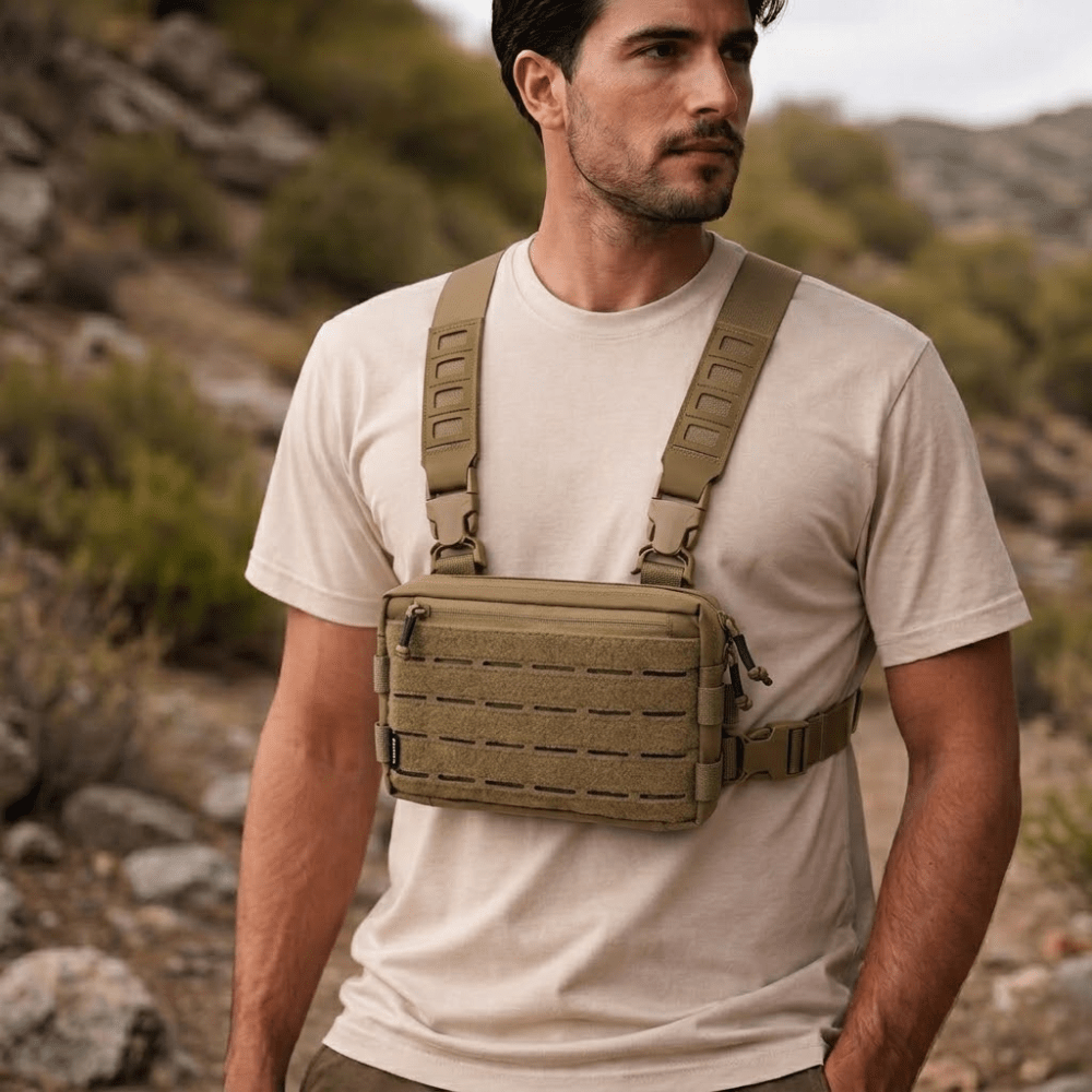 Hiking Chest Bag, Lightweight Waterproof Nylon Adjustable Fit - Everhikes
