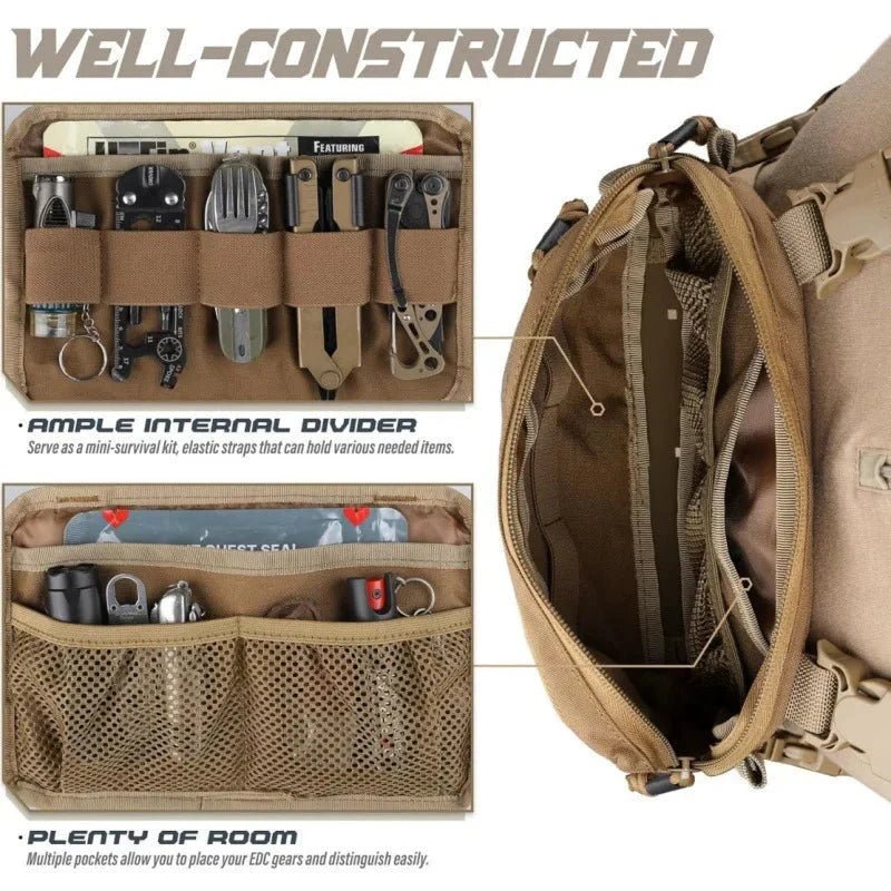 Hiking Chest Bag, Lightweight Waterproof Nylon Adjustable Fit - Everhikes