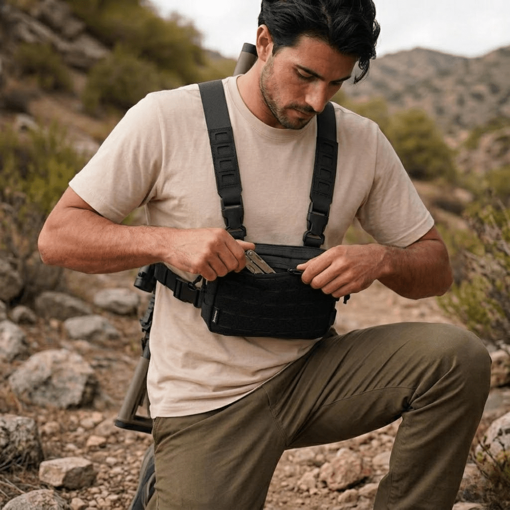 Hiking Chest Bag, Lightweight Waterproof Nylon Adjustable Fit - Everhikes