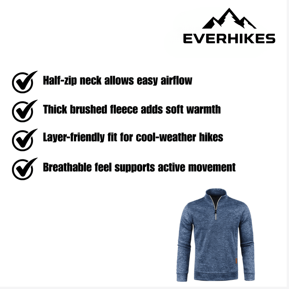 Hiking Fleece, Insulated Half - Zip Outdoor Layer | Everhikes - Everhikes