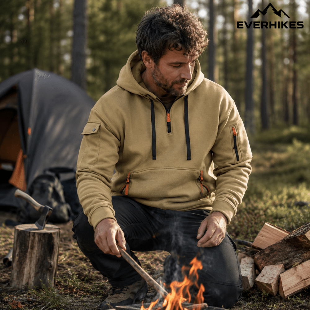 Hiking Hoodie – Lightweight Breathable Half - Zip Layer | Everhikes - Everhikes