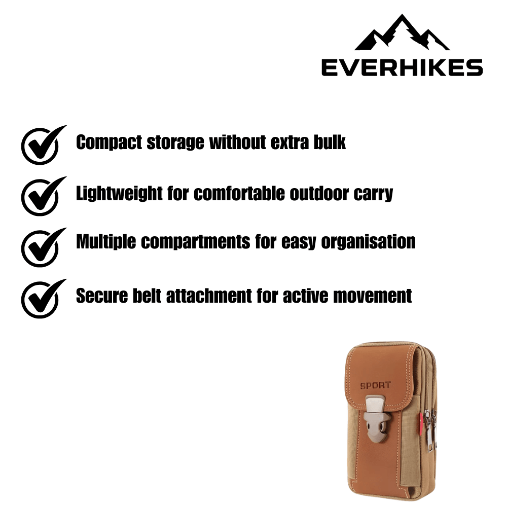 Hiking Pouch, Compact Durable Belt-Attached | Everhikes - Everhikes