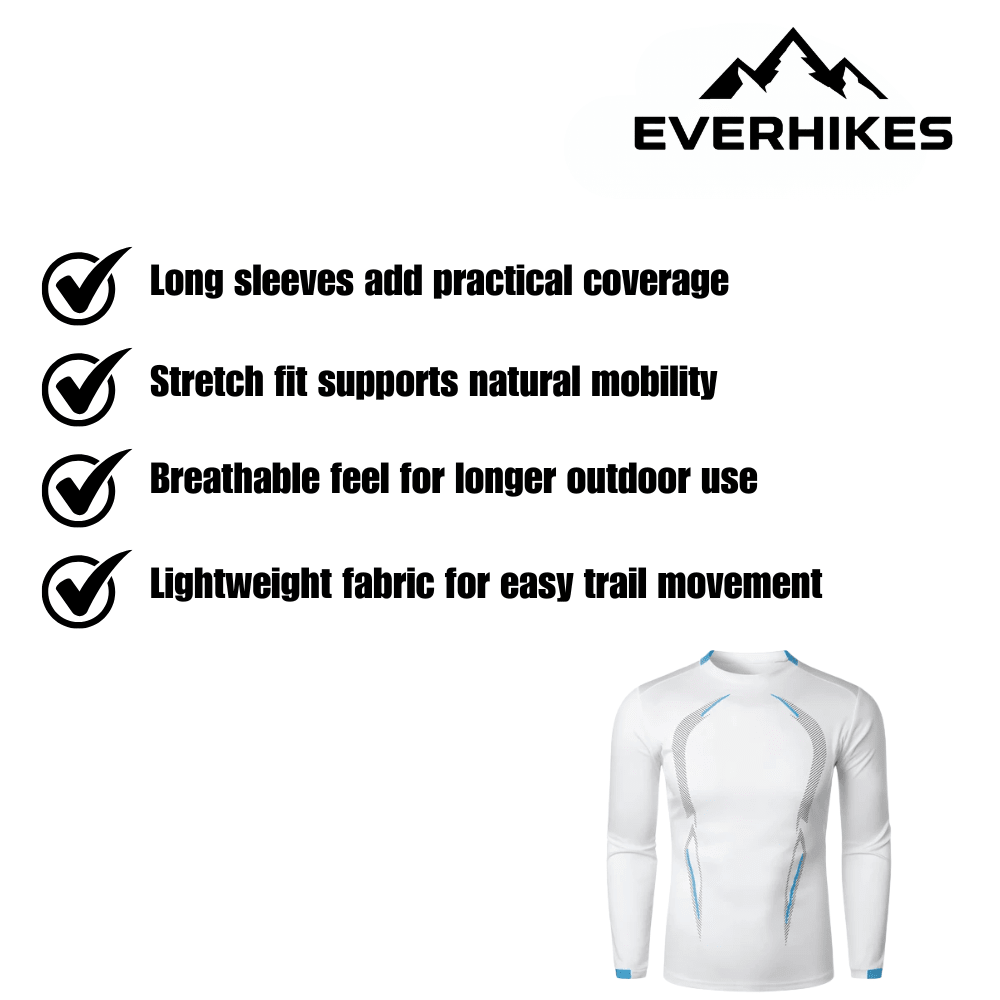 Hiking T-Shirt, Lightweight Breathable Long - Sleeve - Everhikes