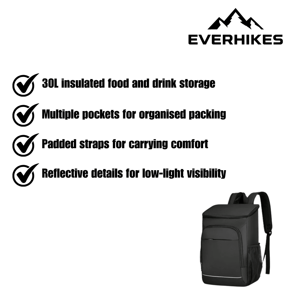 Insulated Backpack – 30L Durable & Lightweight Outdoor Bag - Everhikes