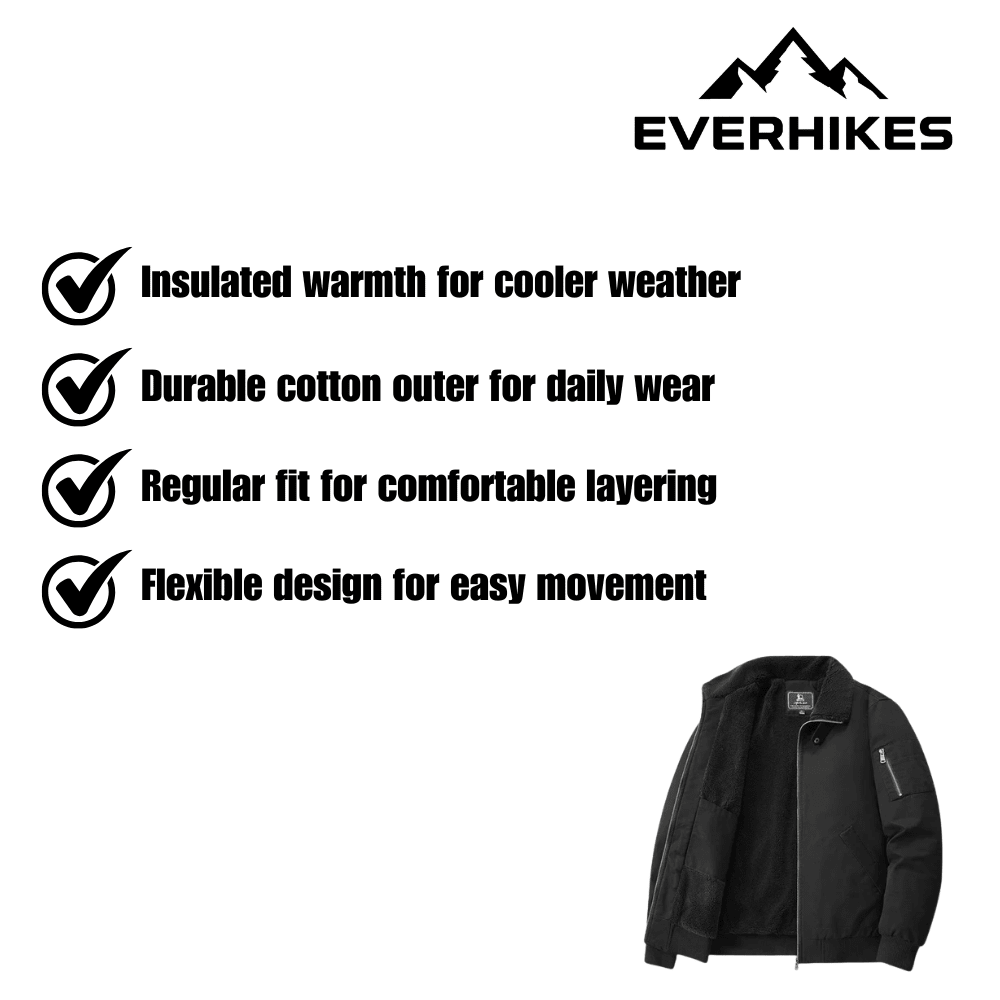 Outdoor Jacket, Durable Cotton Insulated Outerwear - Everhikes