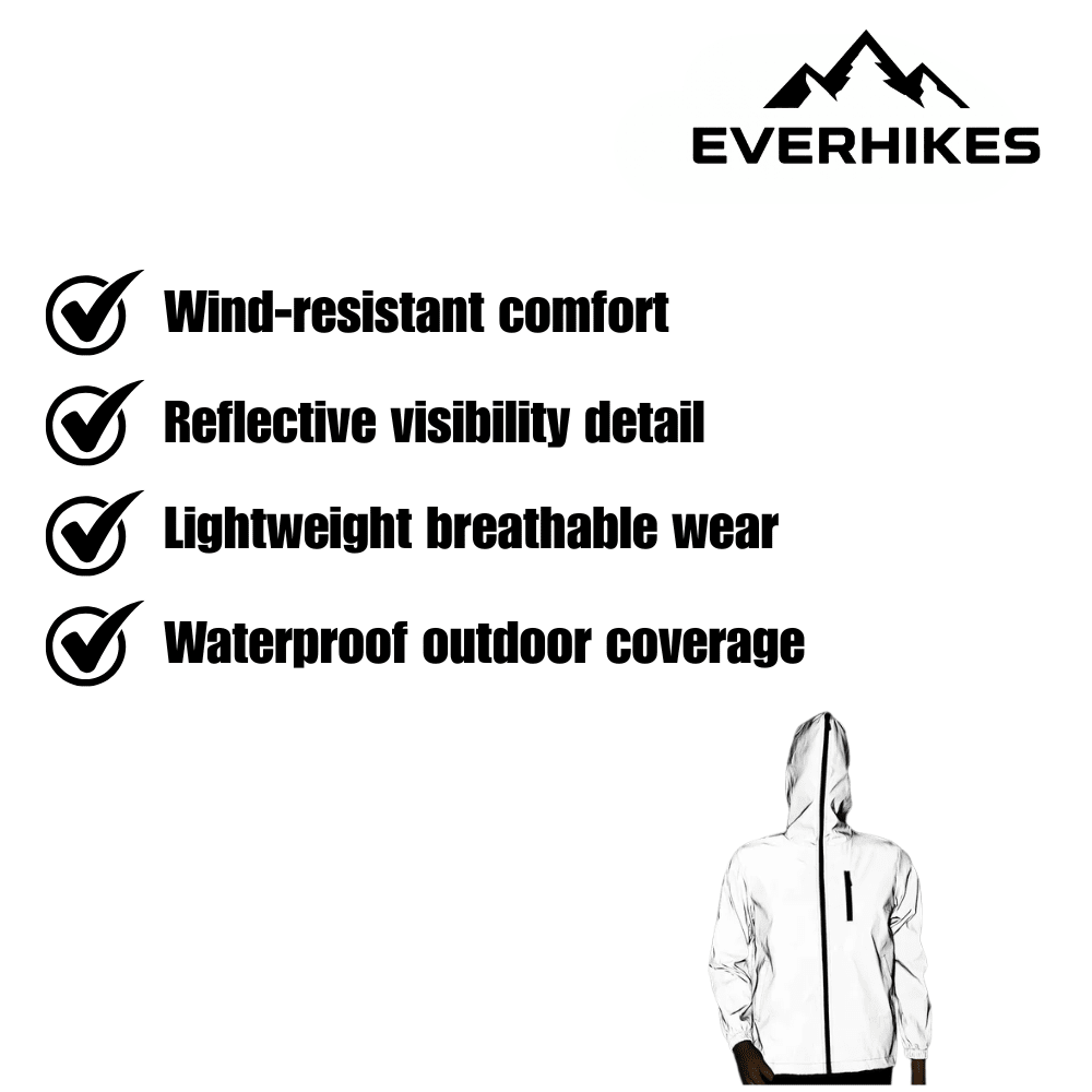 Outdoor Jacket, Waterproof Reflective Lightweight Shell | Everhikes - Everhikes