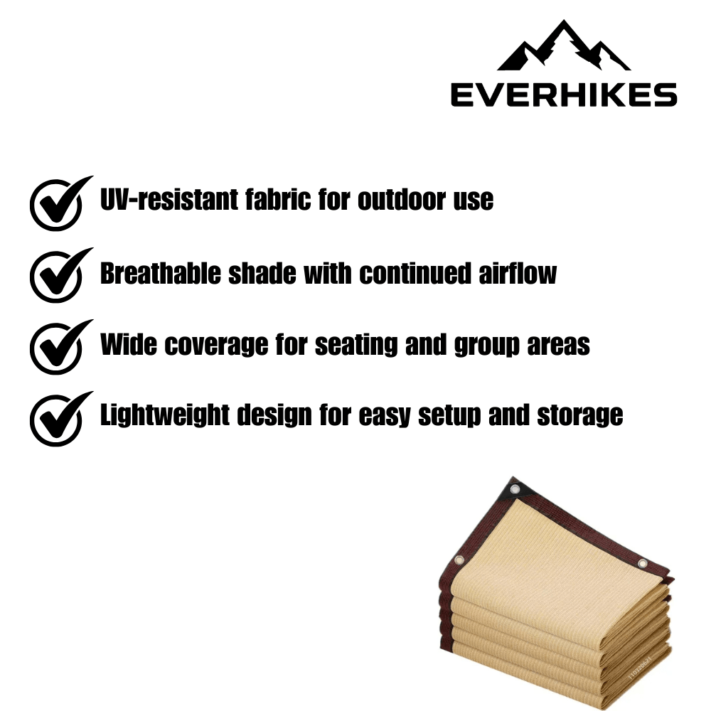 Outdoor Shade Canopy Breathable UV-Resistant HDPE Mesh - Everhikes