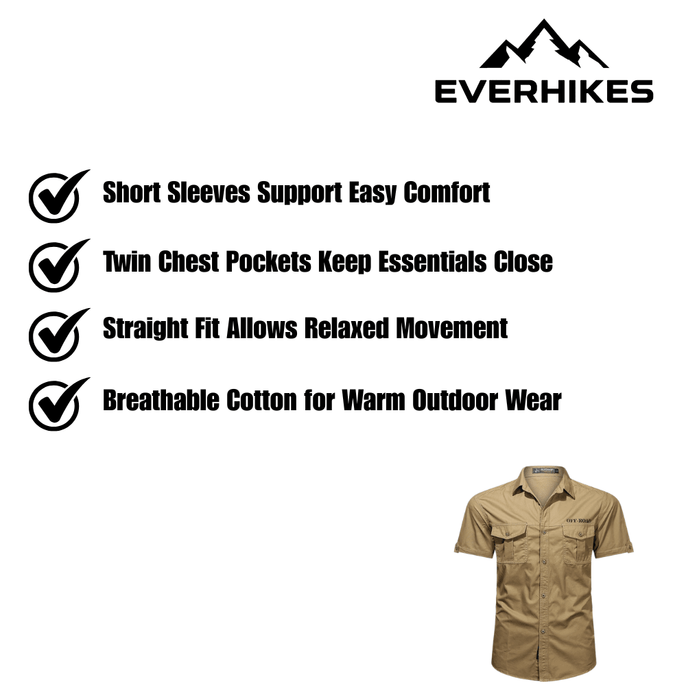Outdoor Shirt, Breathable Cotton Short - Sleeve | Everhikes - Everhikes