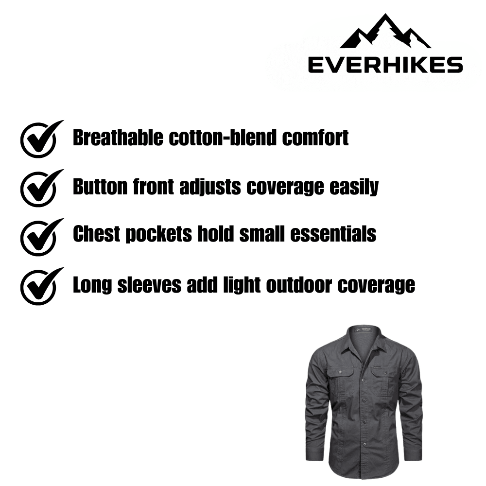 Outdoor Shirt Lightweight Durable Long - Sleeve | Everhikes - Everhikes