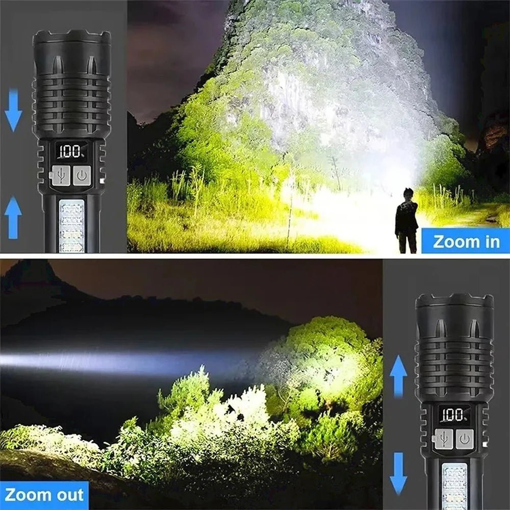Rechargeable Flashlight Adjustable LED with COB Side Light - Everhikes