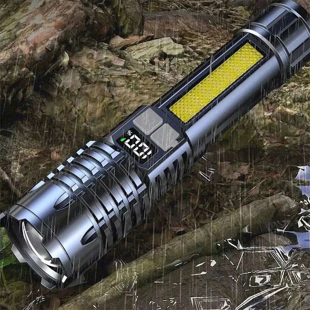 Rechargeable Flashlight Adjustable LED with COB Side Light - Everhikes