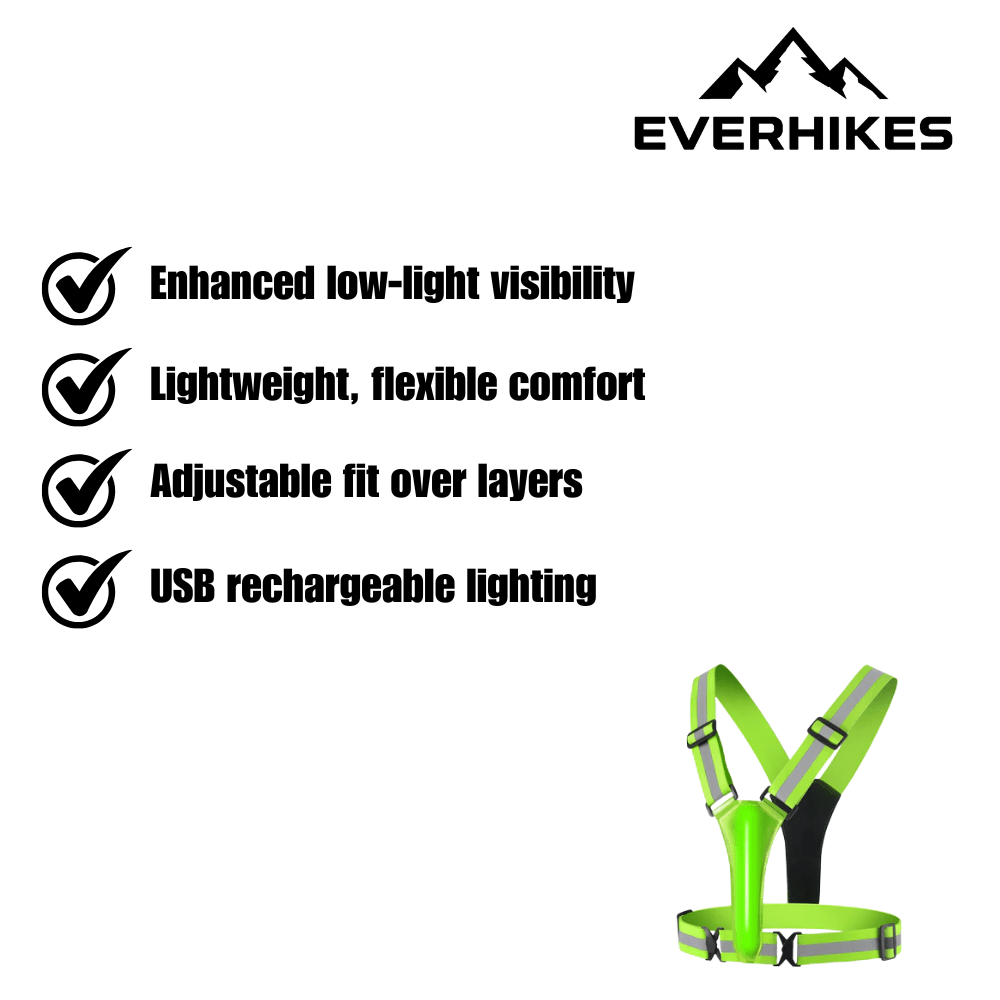 Safety Vest, Reflective LED Adjustable Outdoor Vest | Everhikes - Everhikes
