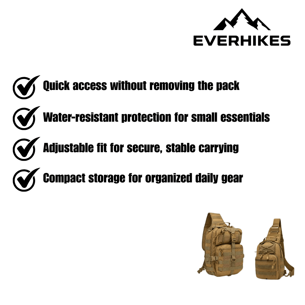 Sling Backpack Durable Water-Resistant Nylon Day Pack | Everhikes - Everhikes