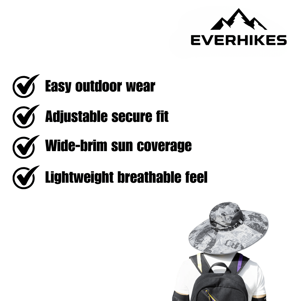Sun Hat, Lightweight Breathable Wide - Brim Hat | Everhikes - Everhikes