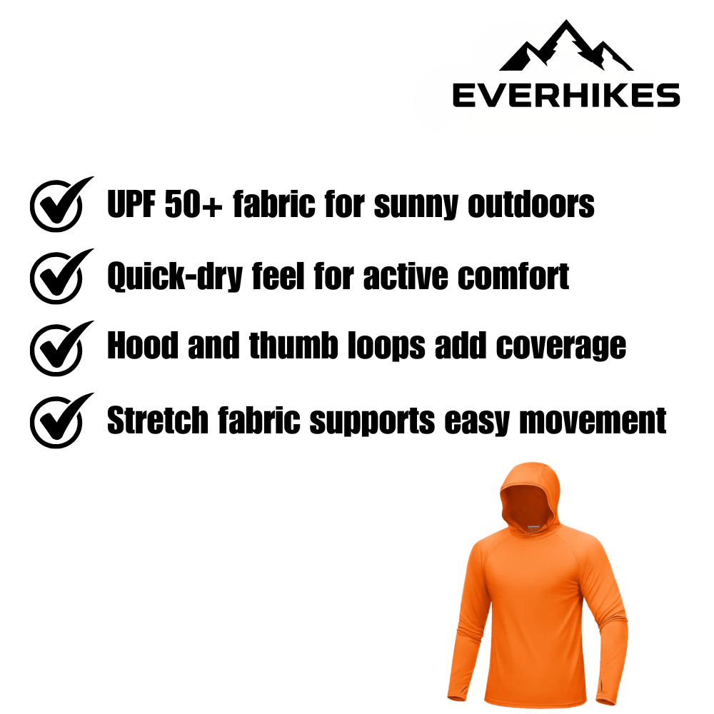 Sun Hoodie Lightweight UPF 50+ Quick - Dry | Everhikes - Everhikes