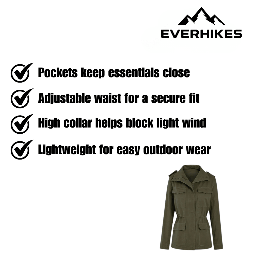 Walking Jacket – Lightweight Wind - Resistant Women’s Layer - Everhikes